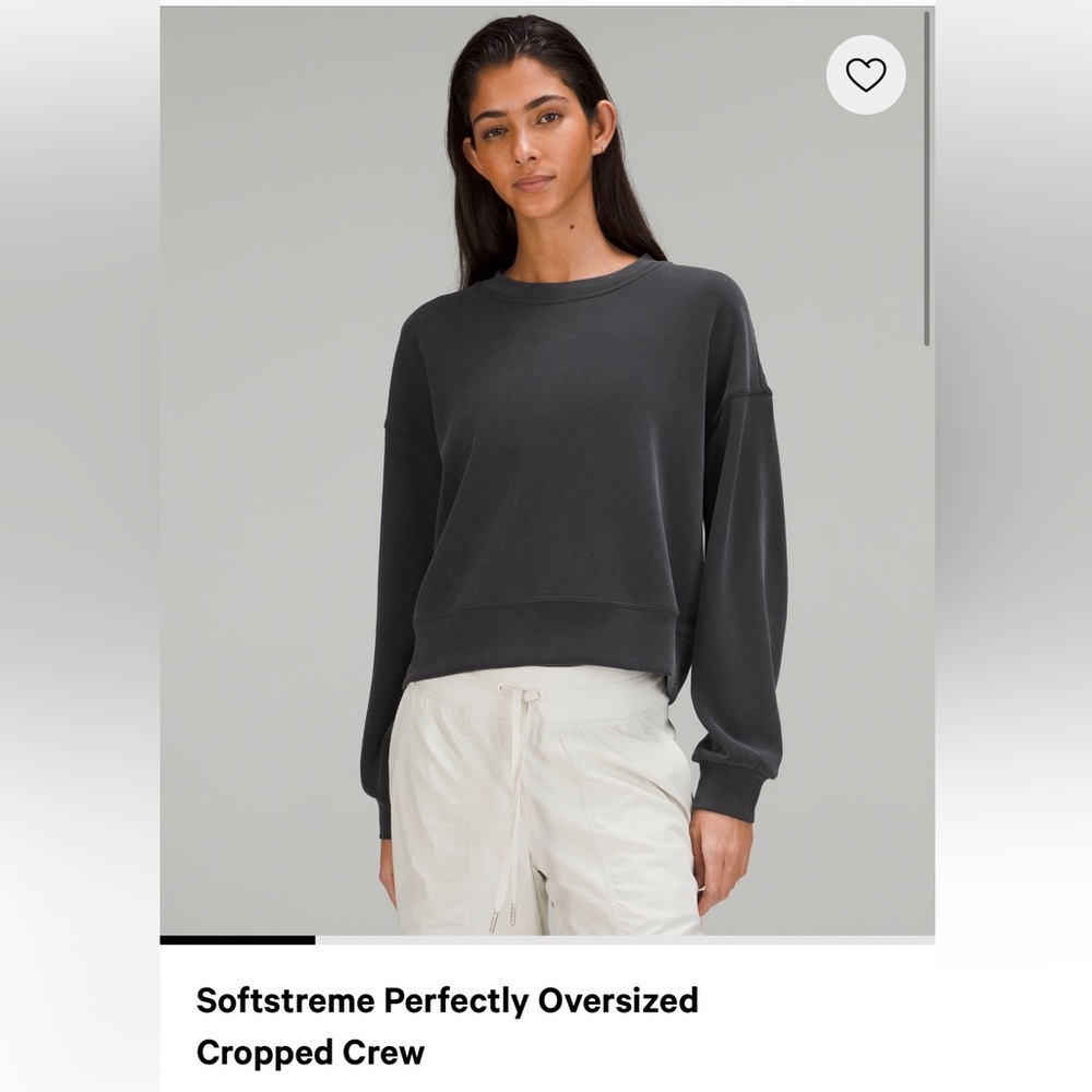 Lululemon Softstreme Perfectly Oversized Crop Crew Size 8